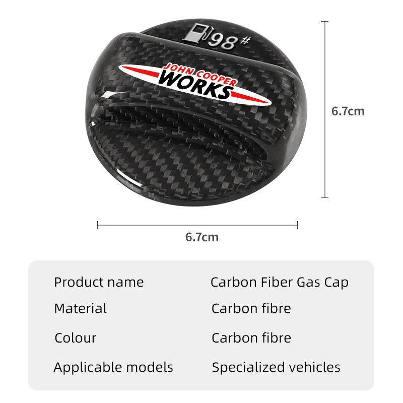 Car Carbon Fibre Fuel Tank Cap Interior Accessories For MINI WORKS Cooper R56 F50 F55 F56 R50 R53 R55 R57 R58 R59 R60 One JCW