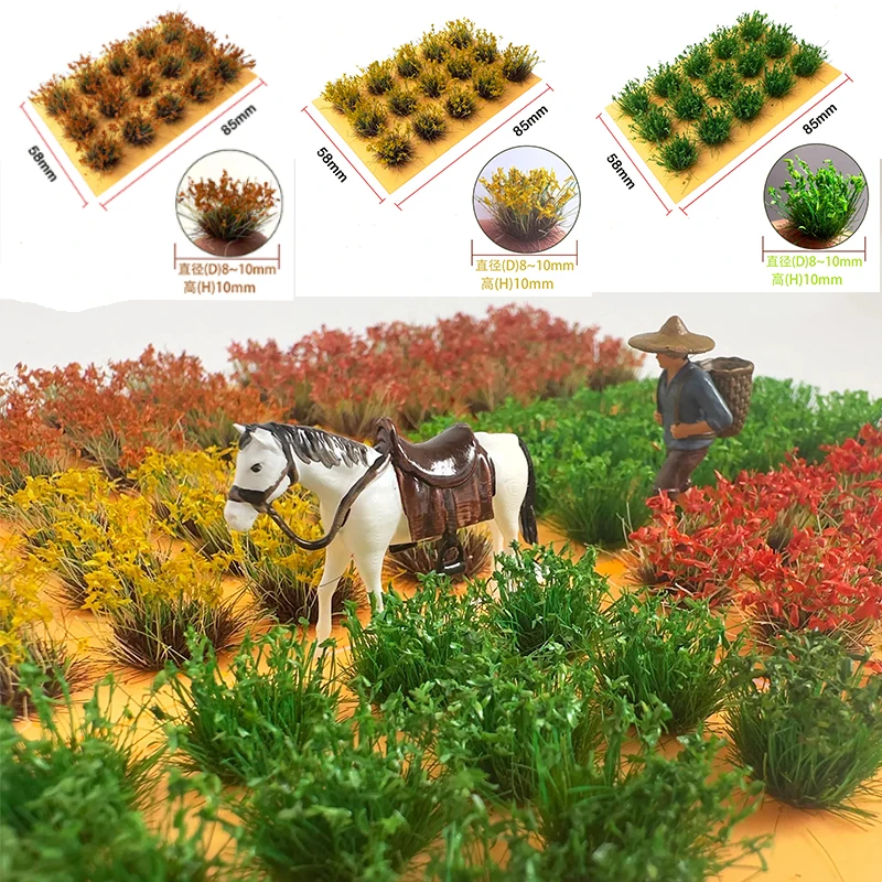 

Mutlicolor Simulation Grass Nest Miniature Plant Scene Model Micro Wargame Scenery Artificial Plant Cluster Decoration 15Pcs/box