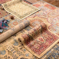 Persian Carpet Living Room Bohemian Vintage Ethnic Area Rug Anti-skid Study Room Home Floor Mat American Style Retro Bedroom Rug