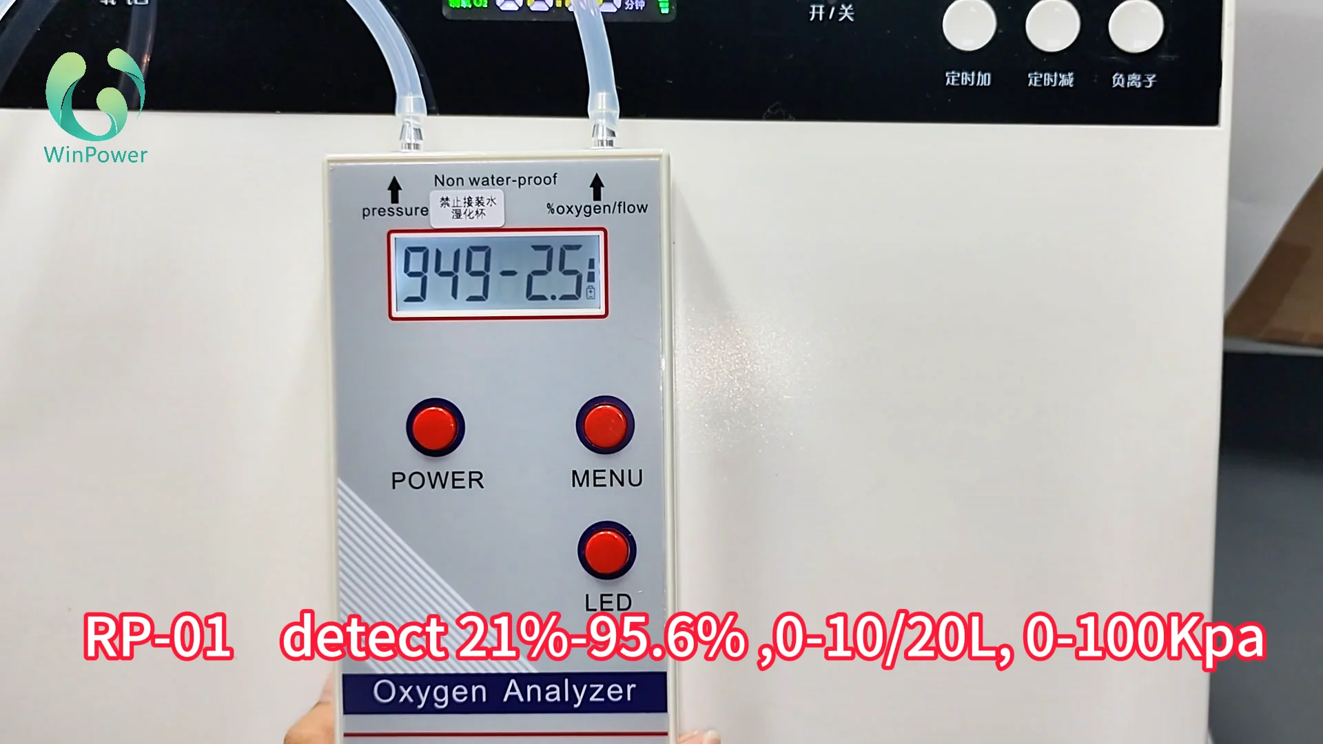 PR-01 Analizador de gas ultrasónico de oxígeno para concentrador de oxígeno portátil 21%-95,6% 0-10L(0-20L) 0-100Kpa