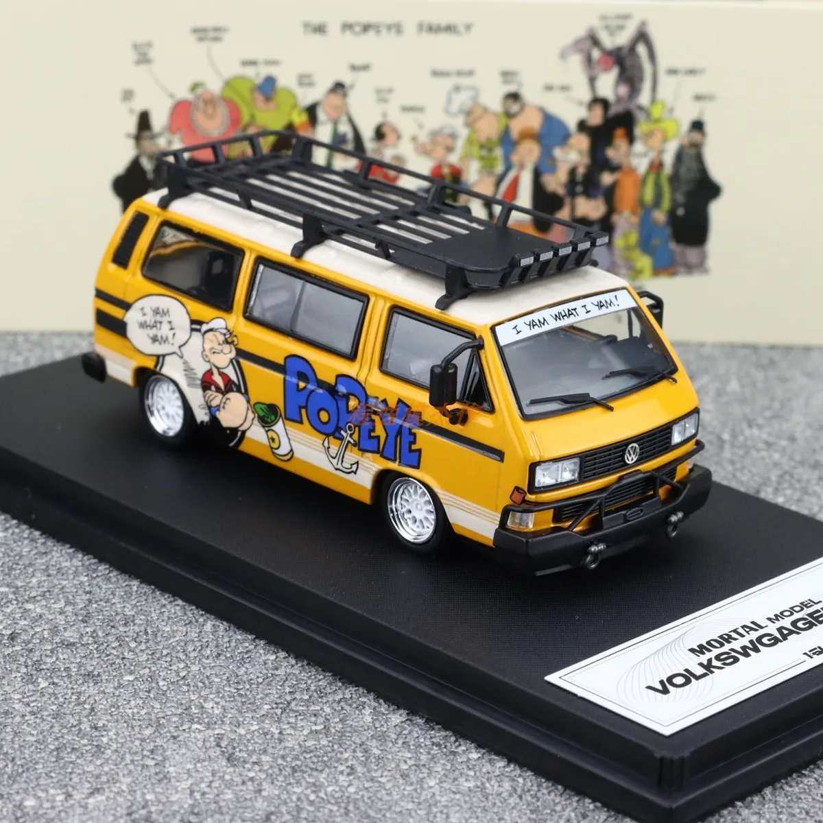 مورتال 1/64 VW T3 BBS محور عجلات Popeye سبيكة موتور لعبة السيارة يموت الصب نموذج معدني جمع الصبي هدايا عيد الميلاد