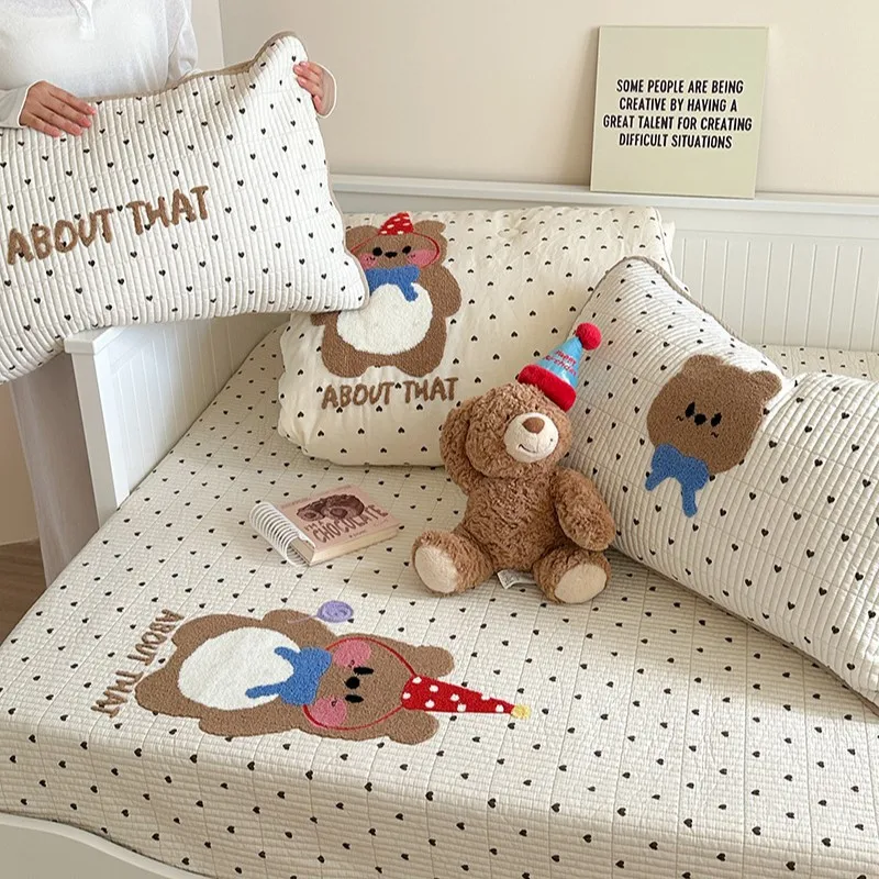 

Cartoon Applique Kids Quilt Bedspread 3PCS Set, 100% Cotton Breathable Comfortable Comforter Children Bedding Set for Boys Girls