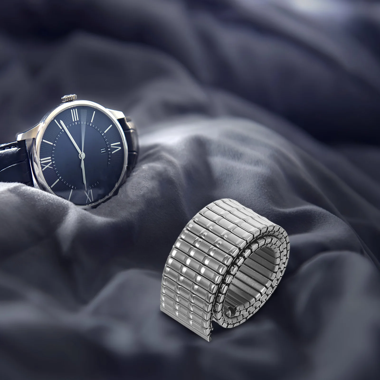 

Stainless Steel Watch Band 18mm Metal Elastic Spring Loaded Replacement Strap for Men Women Traditional Watches Metal Watch