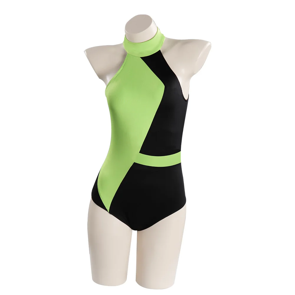 Auf Lager Shego Cosplay Overall Kostüm Erwachsene Frauen Mädchen Bodysuit Fantasia Outfits Badeanzug Halloween Karneval Verkleidung Anzug