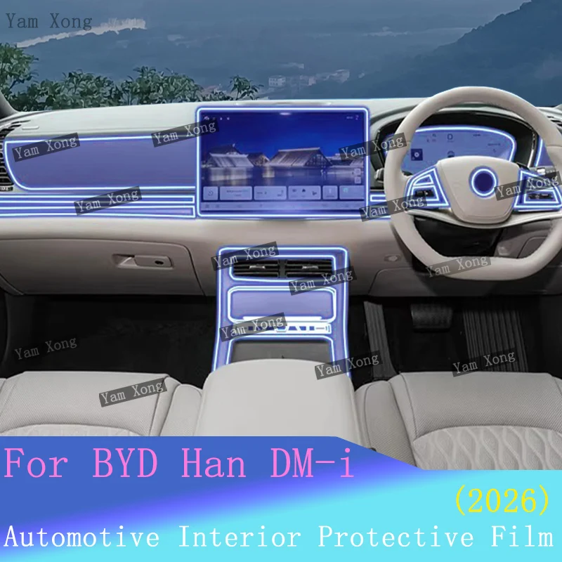 

Car interior Film suit For BYD Han DM-i DMI Navigation screen Cover Protection Sticker Gear Pane Transparent Anti-scratch Film