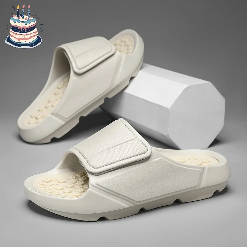 

Новые летние мужские массажные шлепанцы для дома и улицы, пляжные повседневные сандалии, мягкие тапочки, мужские вьетнамки, мужская обувь