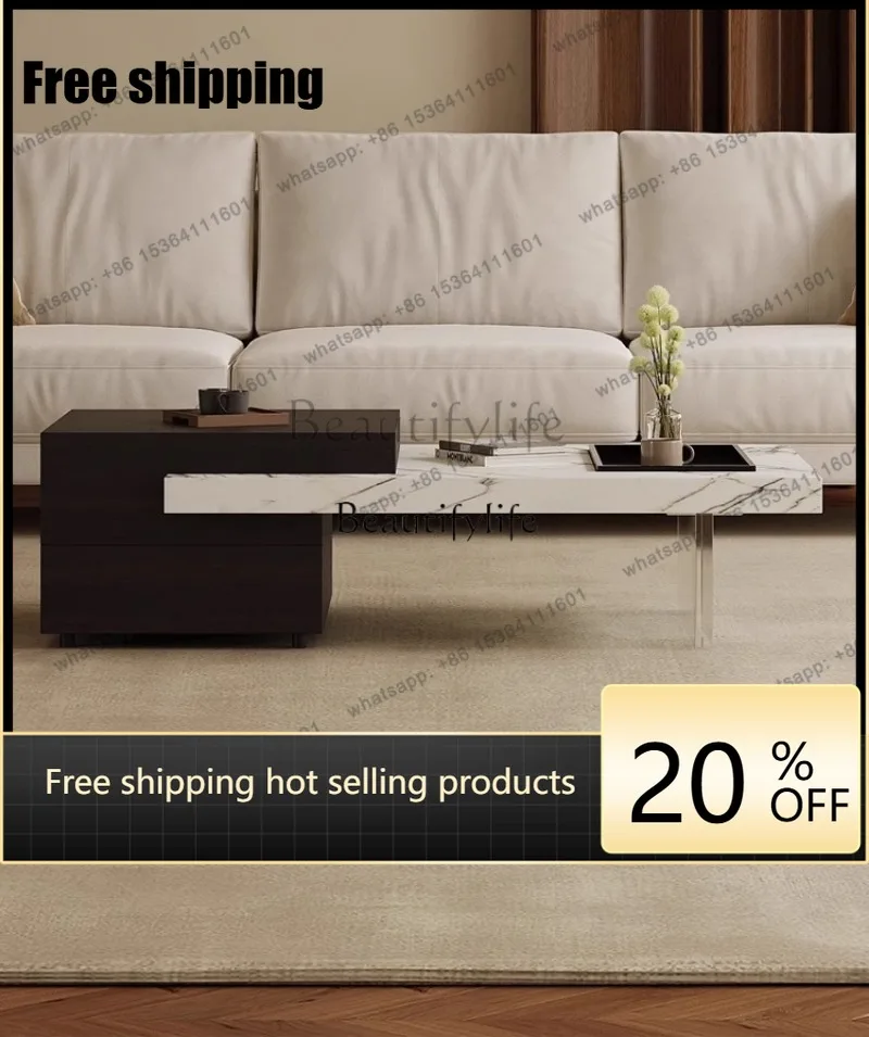 Factory Direct Slate coffee table minimalist light luxury advanced suspended rectangular storage modern simplicity