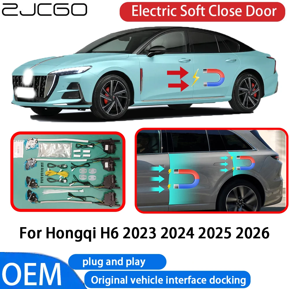 ZJCGO for Hongqi H6 2023 2024 2025 2026 Car Automatic Electric Soft Close Door Closer System OEM Plug and Play Comfort Closing