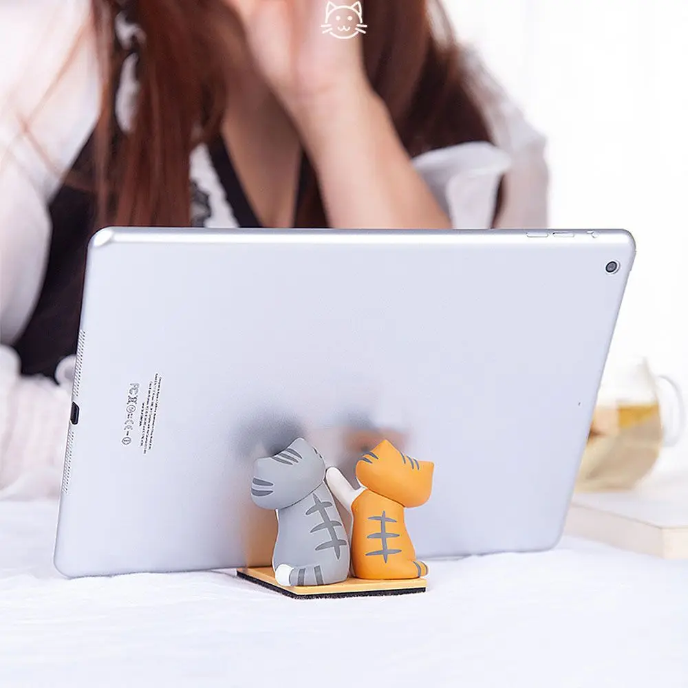 Mount Bracket High Quality  Figures  ornaments Cute Cat Phone Holder Action Figures Lazy Holder Cat Desk Holder