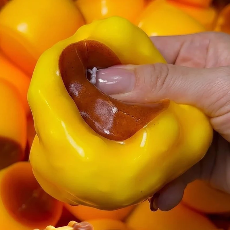 Caramel Pudding Crunchy Moldable Stress Ball Fidget Toy Crispy Squeeze Ball Round Blocks Filled ASMR Anti Stress Toys for Adults