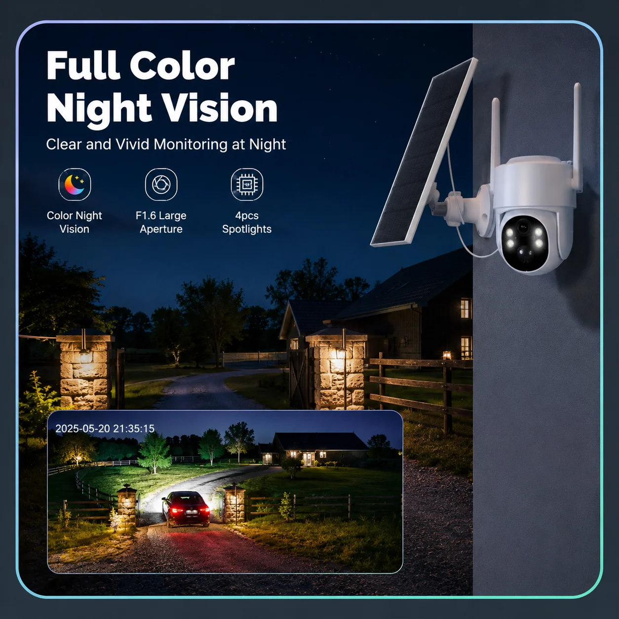 5GHz WiFi 5MP Outdoor Solar Sa - Home Cinema Sony ulasan dan harga