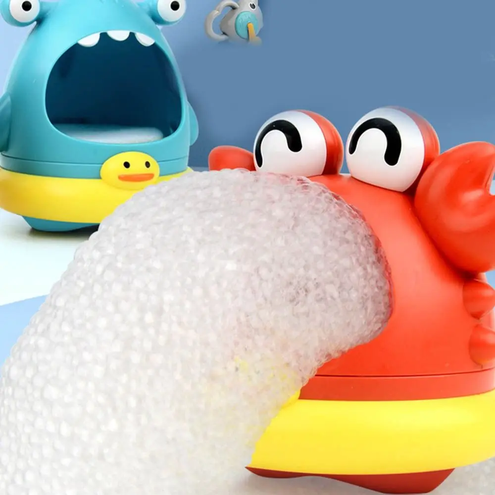 Interactive Bubble Blowing Machine Cartoon Crab Bath Toys Plastic Shark Children Soap Machine Intellectual Development