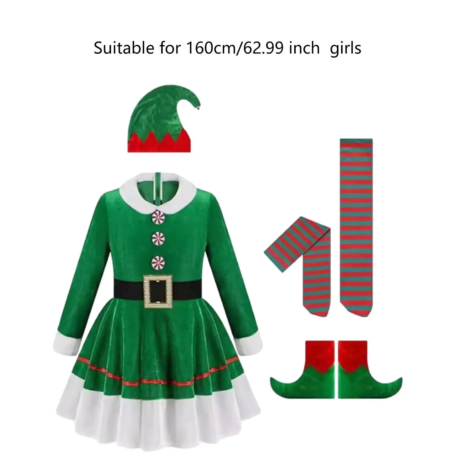 Ensemble de olympiques de Noël avec ceinture pour filles, vêtements de fête à thème, vacances