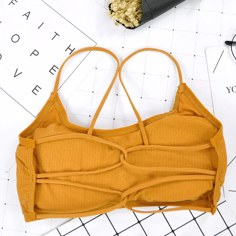 Beauty Back Yoga Bra Women Padded Sports Bra Removable Workout Bra Wireless Fitness Bra Elastic Thin Shoulder Strap Workout Bra