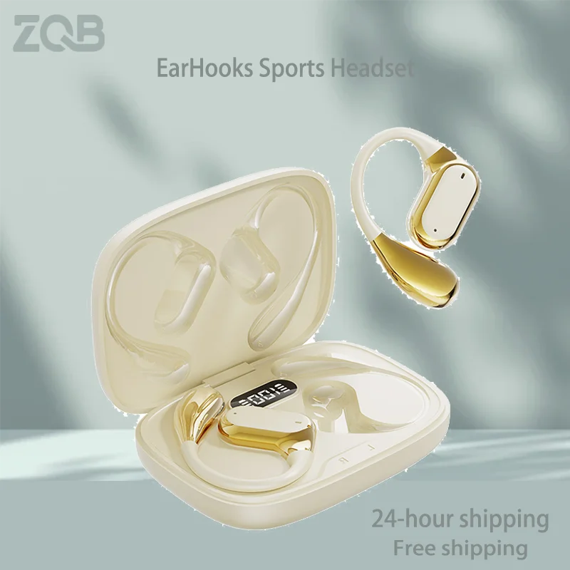 

ZQB OWS Ear Hook Sports Earphones Wireless Bluetooth 5.4 HiFi Stereo Noise Reduction Earbuds Long Endurance HD Ear Hanging Type