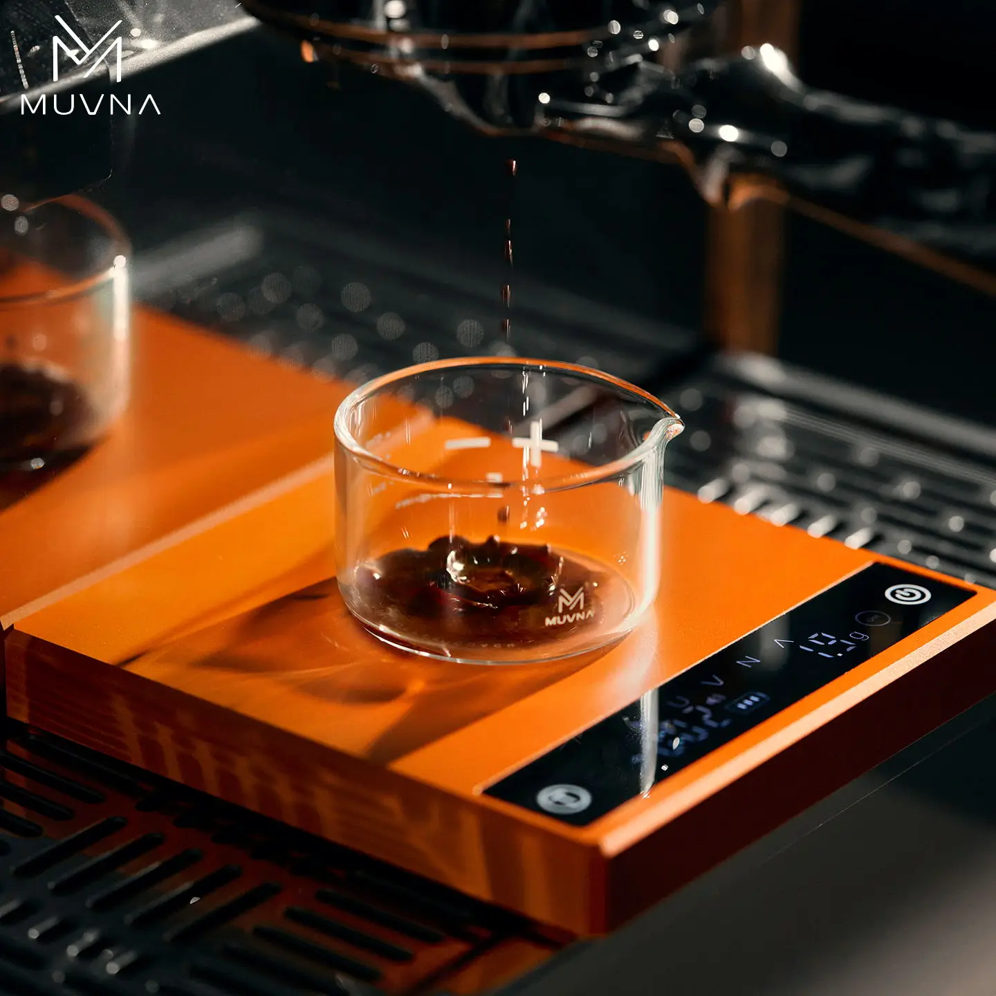 ميزان القهوة MUVNA Zero G PLUS 0.1 كجم/ميزان إلكتروني للقهوة المخمرة يدويًا، مقياس إلكتروني ذكي من Barista Espresso باللون الأسود