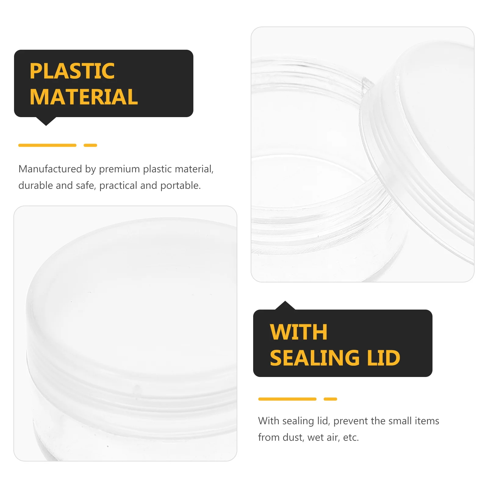 

10pcs Mini Watch Parts Boxes Transparent Plastic Sealing Lid For Small Item Storage Organizing Case Repair Tool Kit Parts