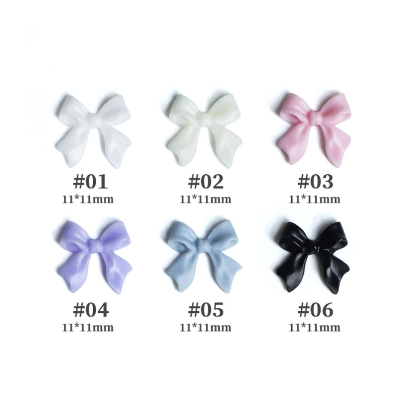 50pack Bows Charm Plaksteen Strik Art 3D Bows Art Decoraties Kleurrijke Strik Decals