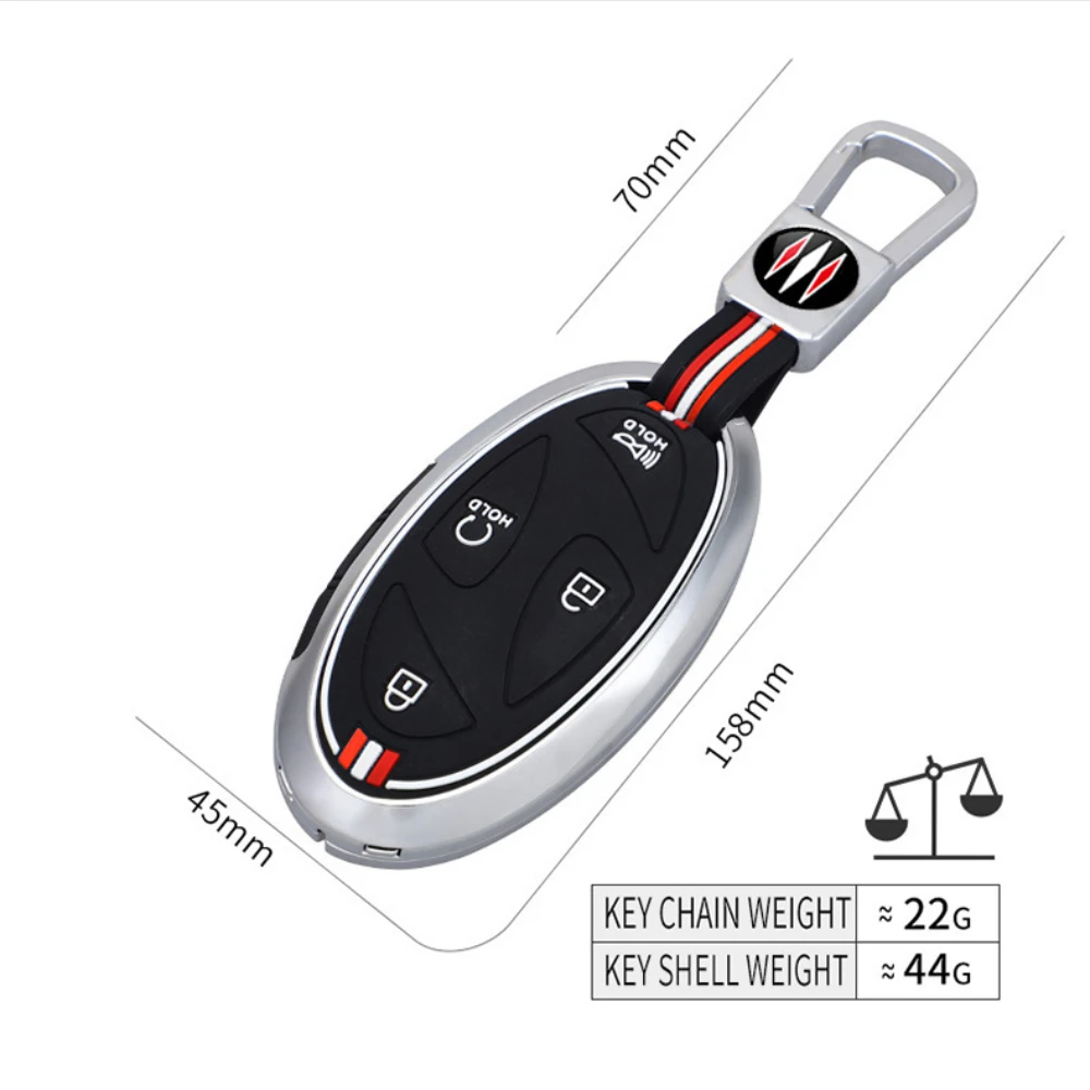 5 7 Bottons Metal Car Key Fob Case Cover for Hyundai Grandeur GN7 Kona Ev Lonic 6 Elantra 2023 2024 2025 Keychain Accessories