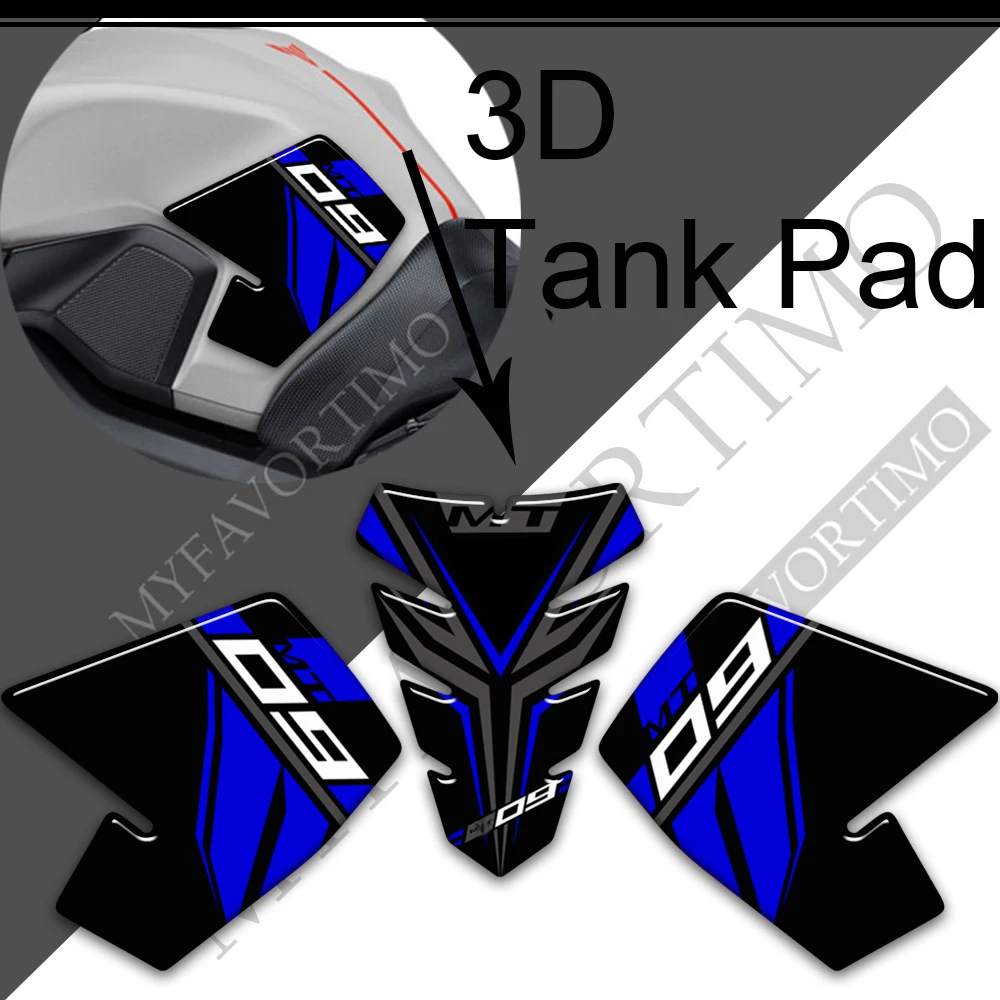 Motorcycle For Yamaha MT09 MT FZ 09 SP 2016-2021 Tank Pad Side Grips Gas Fuel Oil Kit Knee Fairing Fender Protector Stickers