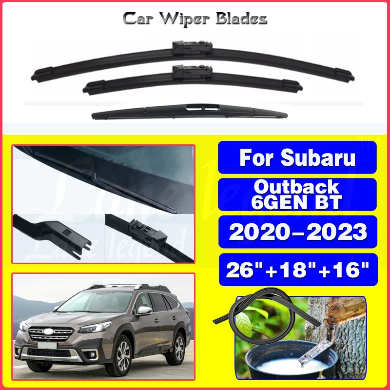 

For Subaru Outback 6GEN BT 2020 2021 2022 2023 Front Rear Windshield Wiper Blades Windscreen Window Brushes Refills Accessories