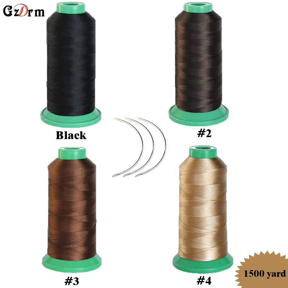 Thick Thread for Sewing Hair, Black Weaving Thread Polyester Thread for Making Wig, Hair Extension Sewing Thread