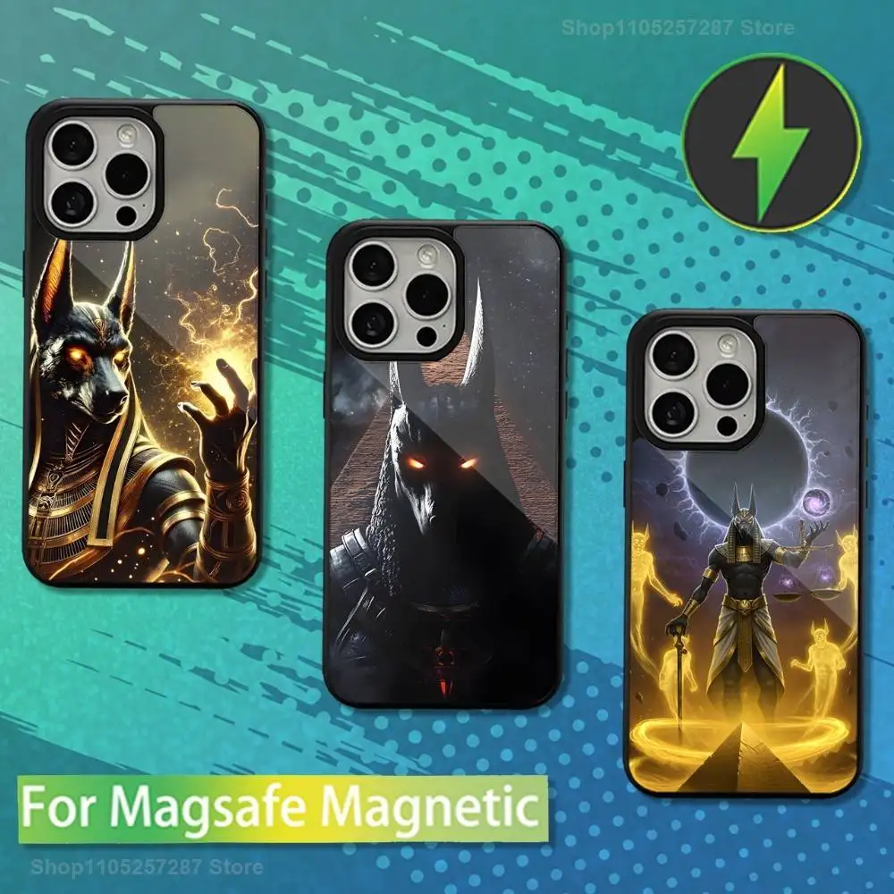 

Egyptian Belief Anubis God For iPhone 12,14,11,15,13,16,17,For Magsafe,Plus,Mini, Pro,Max,Magnetic Wireless Charging Case