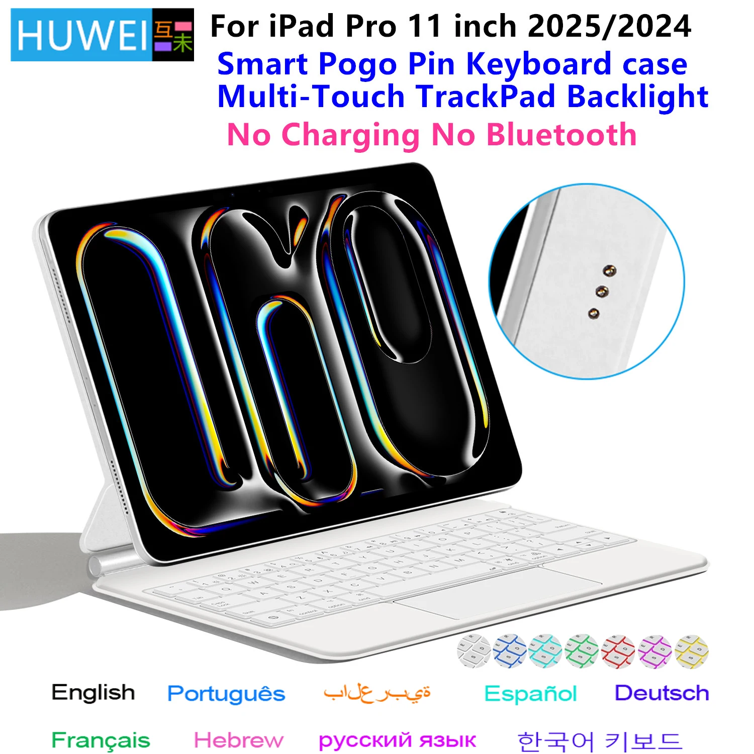 

Smart Pogo Pin Keyboard Case for iPad Pro 11 M5 2025 A3357 A3358 A3359 Cover for iPad Pro 11" 2024 A2836 A2837 Trackpad teclado