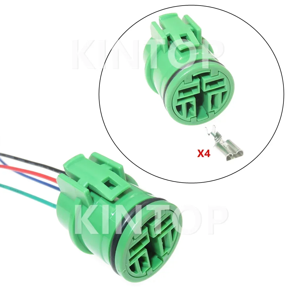 

1 Set 4 Pins AC Assembly Car Modification Connector Accessories Green Auto Adapter Automobile High Power Wiring Socket