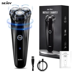 Sejoy Electric Shaver For Men 3d Rotary Shaver Razor Ipx7 Waterproof Rechargeable Men's Electric Shaver With Pop-Up Trimmer