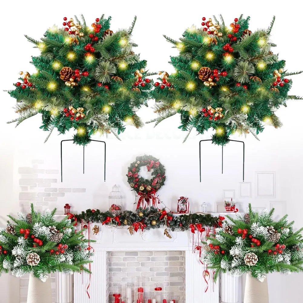 

Illuminated Christmas Plant Bushes: Brighten Your Outdoor Porch Effortlessly Christmas Decor For Christmas Tree Decoration
