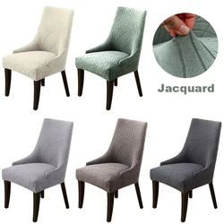 1pc Jacquard Sloping Dining Chair Cover Elastic High Back Armchair Covers anti-dirty Seat Covers for Living Room Hotel Wedding