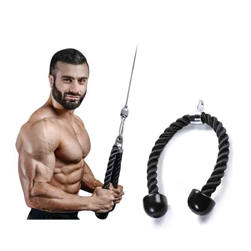 Triceps Rope Pull Down Cable Rope Tricep Cord Workout Exercise Back Fitness Strength Bodybuilding Training Gym Equipment Unisex