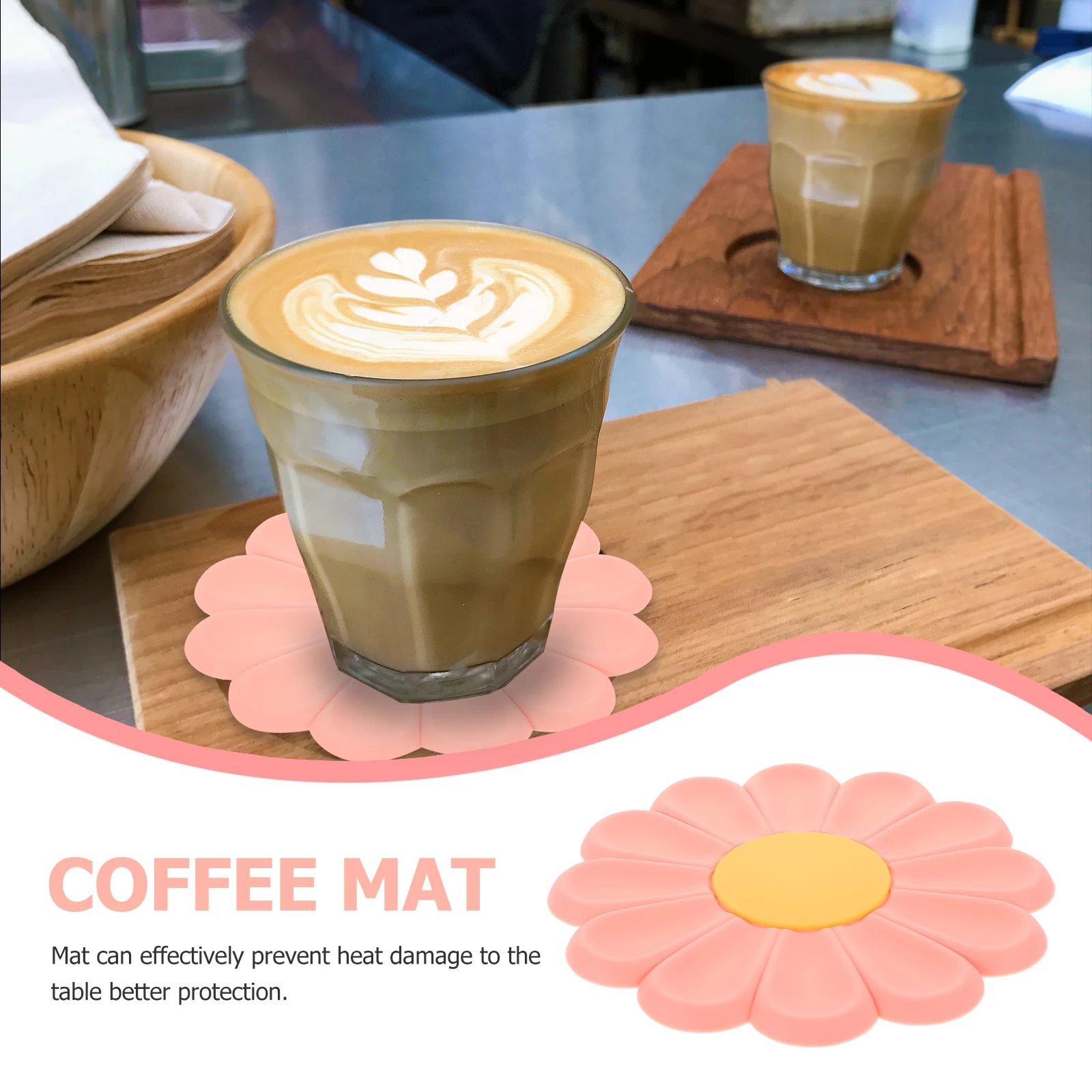 

Daisy Flower Shaped Anti-Hot Silicone Mat Heat Resistant Pot Holder Drying Pad For Cup Bottle Casserole Protective Table Mat
