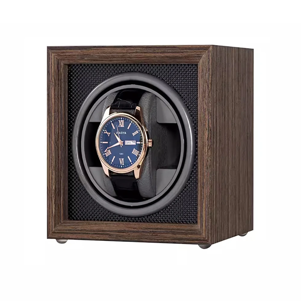 Mechanical Watch Automatic Shaker Luxury 1 Slots Watch Winder Black Walnut Watch Box Quiet Anti-Magnetic Sm0art Storage Case