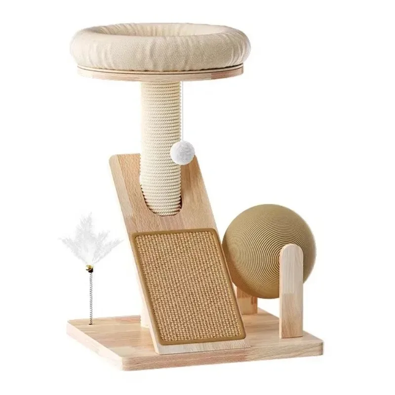 

Cat Scratching Board Climbing Frame Nest Integrated Solid Wood Small Does Not Occupy A Small Sisal Toy Cat Frame