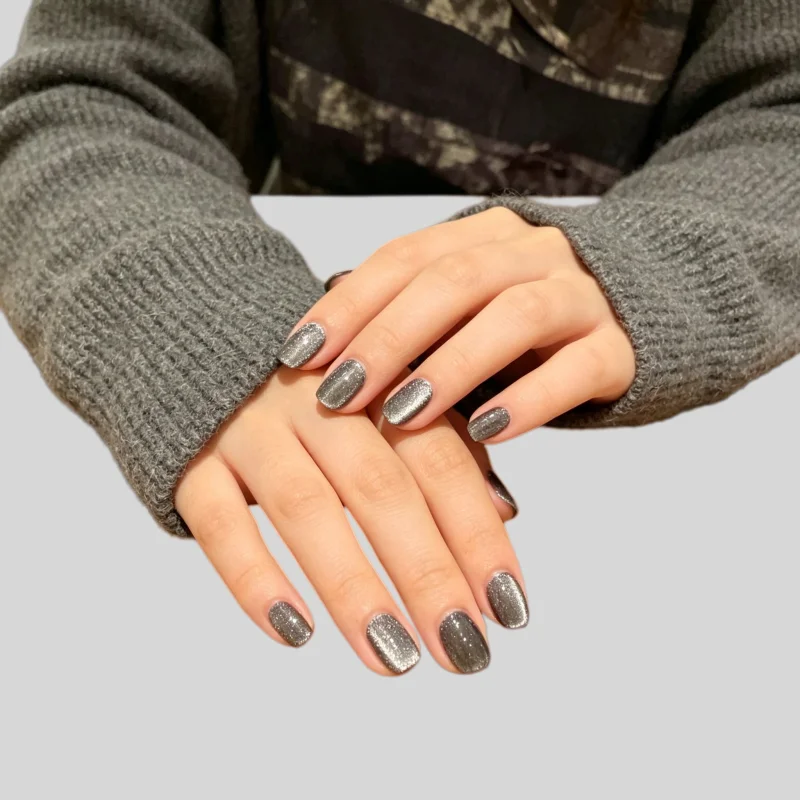 

30PcsFalse Nails Short Square Cat-Eye Design—Unique Everyday Style High-Quality Press-On Nails Perfect As A Gift for Girls