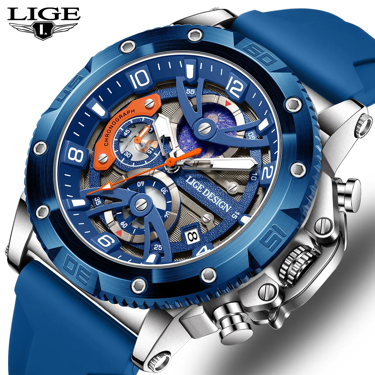 

LIGE New Man Watch Fashion Military Sport Calendar Quartz Watches Waterproof Luminous Chronograph Watches for Men Reloj Hombre