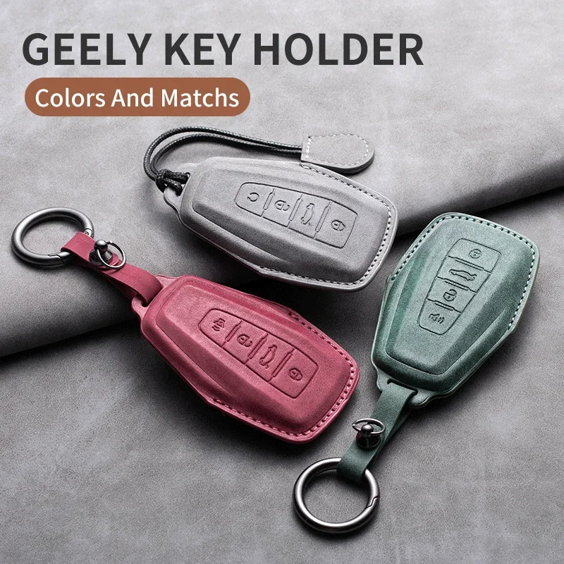 Car Key Case Cover For Geely Atlas Boyue Coolray X6 X7 EX7 Geometry C Emgrand Global Kulrey Hawk GX7 Okavango NL3 SUV GT GC9