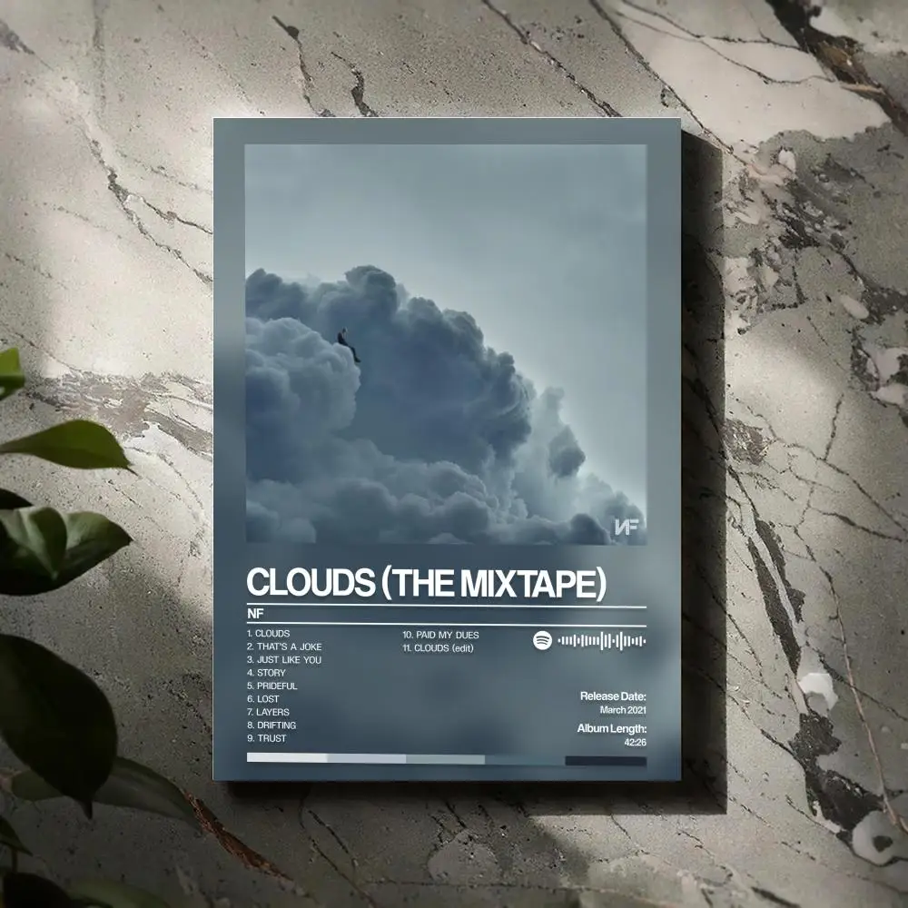 

Clouds NF Poster Prints Canvas Painting Wall Art Picture Living Room Home Decor Tracklist Music Album Cover