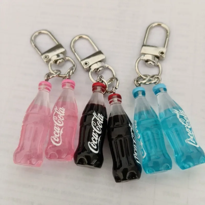 Cola Miniature Soda Drink Resin Keychain Summer Style Cute Bag Charm Pendant Personalized Creative Decor Holiday Gift 2026