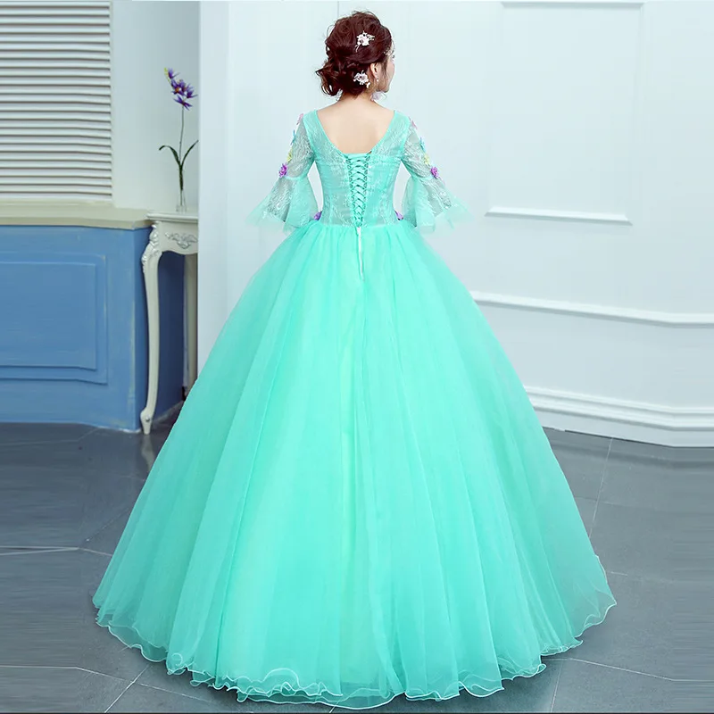 Dostosowana suknia balowa kobiety sukienki na Quinceanera aplikacje tiulowe balowe suknie na przyjęcie urodzinowe formalne Vestido De Noche Abendkleider