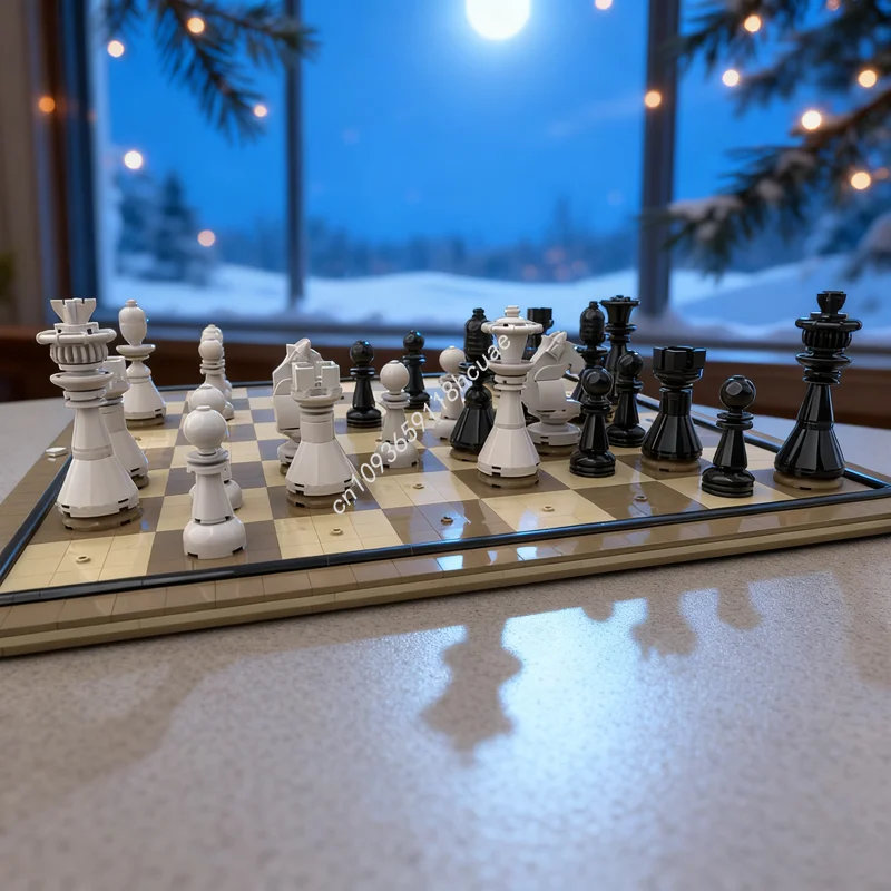 

1269 шт. MOC полноразмерный набор шахмат, игровая модель, строительные блоки, строительные игрушки, креативные рождественские подарки, образовательный кирпич для детей