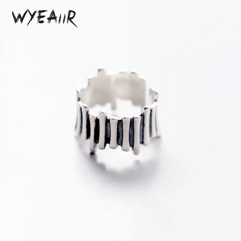 

WYEAIIR стерлингового серебра 925 пробы в стиле ретро, тайское серебро, креативное нерегулярное литературное ювелирное изделие, роскошное женское кольцо с изменяемым размером