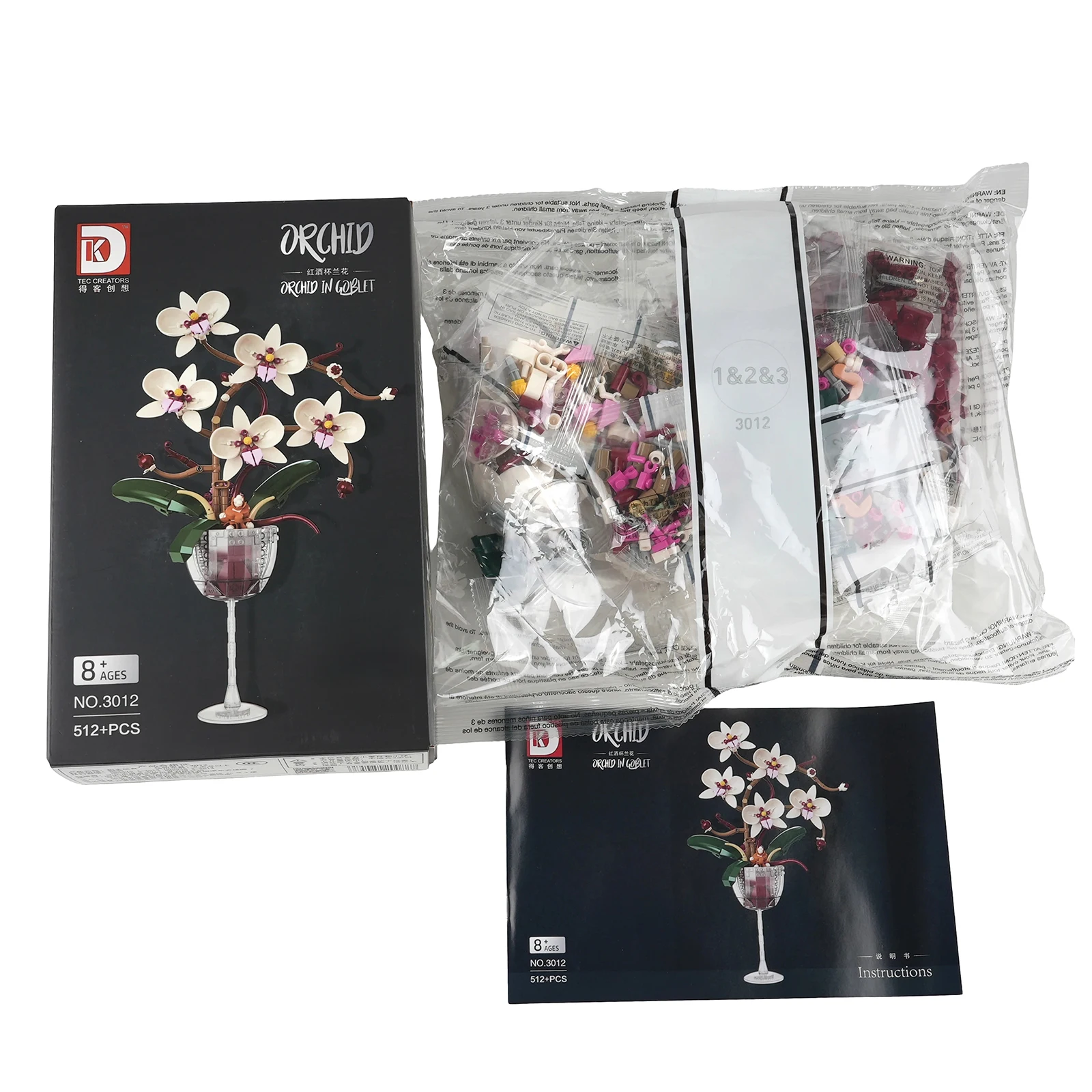 

Конструктор MOC: Букет орхидей, модель растения бонсай, романтический DIY набор для декора дома, игрушка для детей, подарок