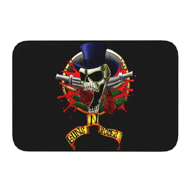 Personalized Guns N Roses Hard Rock Band Doormat Mat Anti-Slip Bullet Logo Bath Kitchen Bedroom Rug Carpet 40*60cm