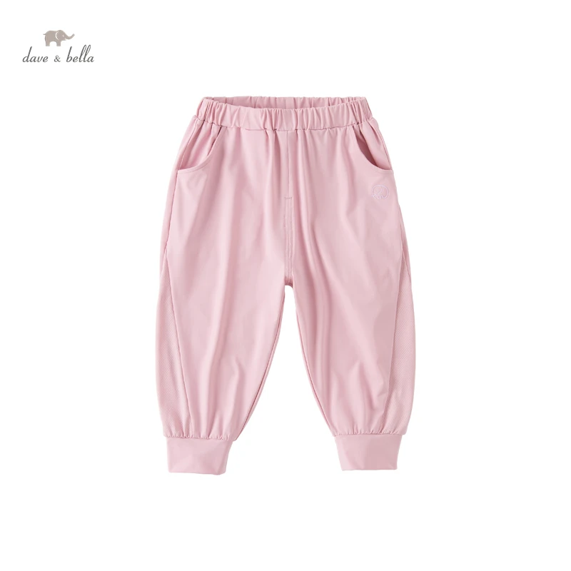 DB2234159 Dave Bella Summer 18M-9Y Kids Fashion With Pockets Pants Children Boutique Casual Full-length Pants