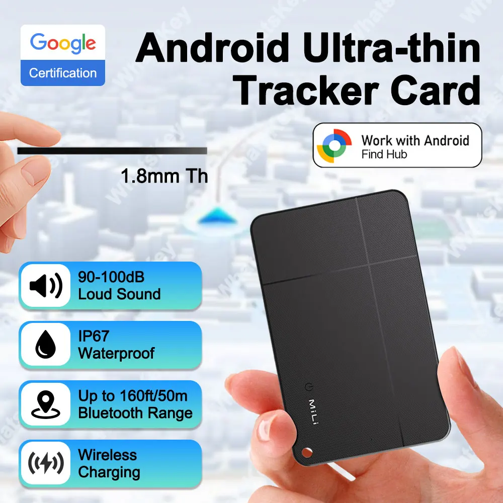 

Wallet Anti-loss Tracking Card Ultra-thin Smart GPS Location with google for Android Find Hub Bluetooth Device Wireless Charging