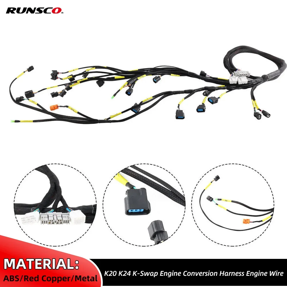 K20 K24 Tucked Engine Harness For Honda Acura K-Swap Integra CRX EK EG Civic EP3 01-05 RSX 02-04 K-Series Car Accessories