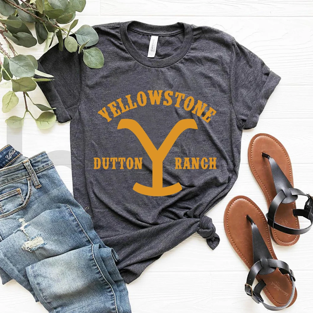 Yellowstone Dutton Ranch T-shirt Yellowstone Tv Show Tees Rip Wheeler Beth Dutton Tshirt Retro Cowboy Cowgirl Shirts Casual Tops